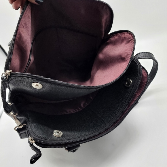 Colorado Black Leather Multi Compartment Large Cross Body Shoulder Tote Bag - Picture 8 of 16